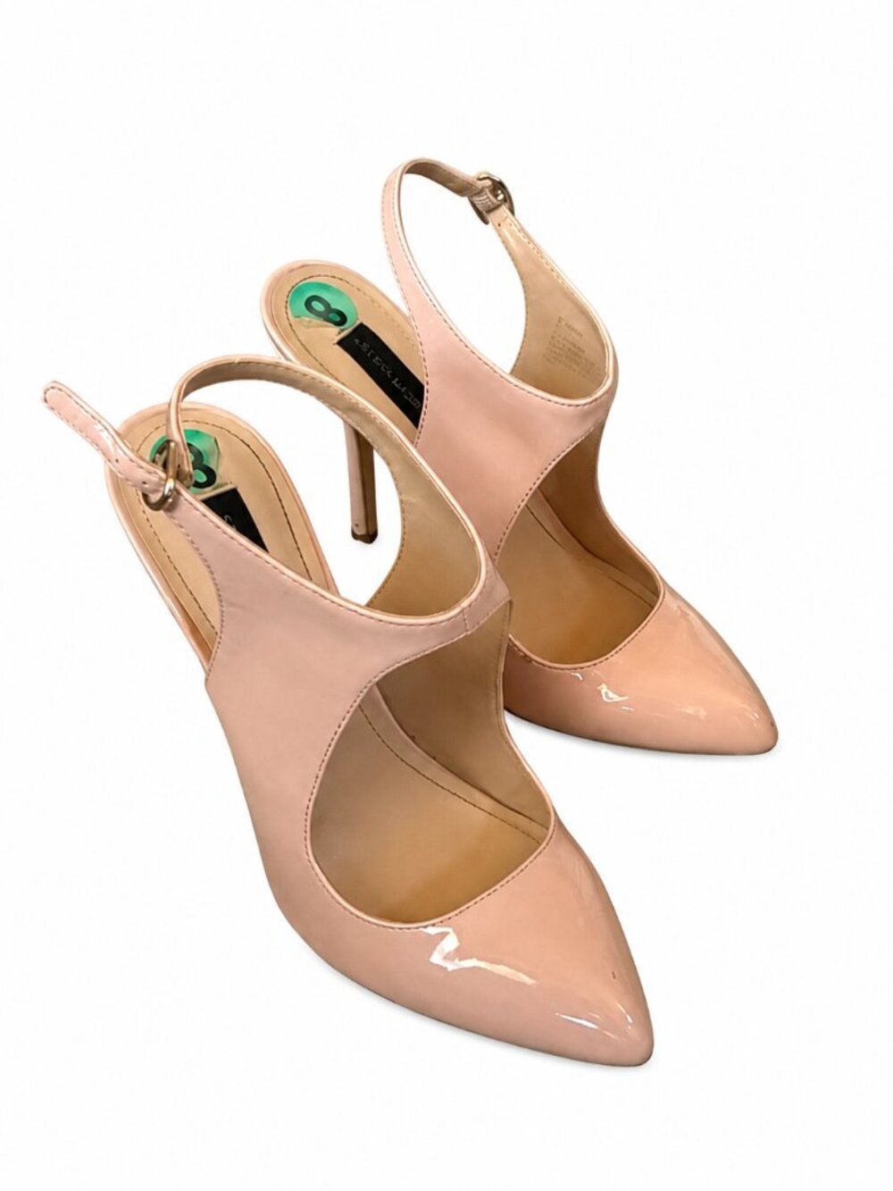 Steven Steve Madden Rossie Blush Patent Slingback Heels Size 8